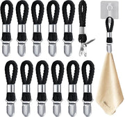 Asciugamani da parete 12 pezzi - Clip per asciugamani - Asciugamani da parete - Sostegni metallici - Antiscivolo - Per cucina/Bagno
