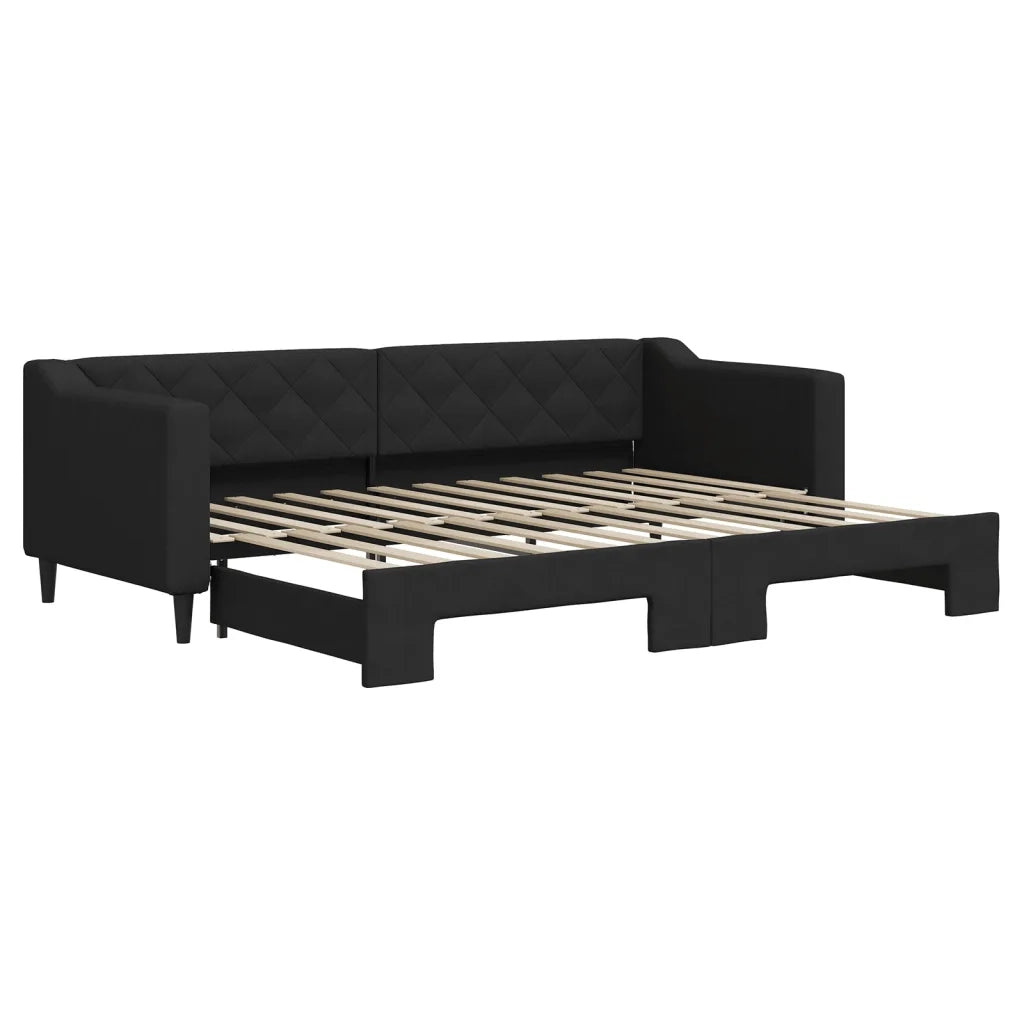 Divano Letto con Letto Estraibile Nero 80x200 Tessuto 3197423