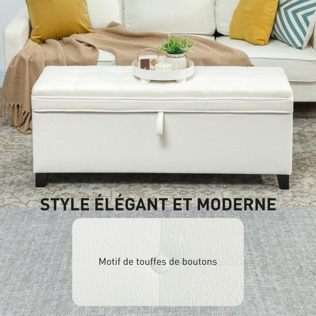 Pouf con contenitore ¨C zephmum ¨C cr¨¨me 120x40x48 cm