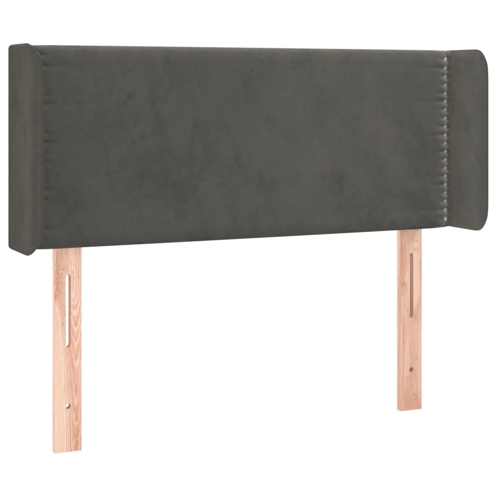 Testiera ad Orecchio Grigio Scuro 93x16x78/88 cm in Velluto 3118665