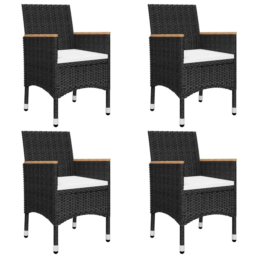 Set da pranzo da giardino per esterni 5 pezzi nero 02_0013857