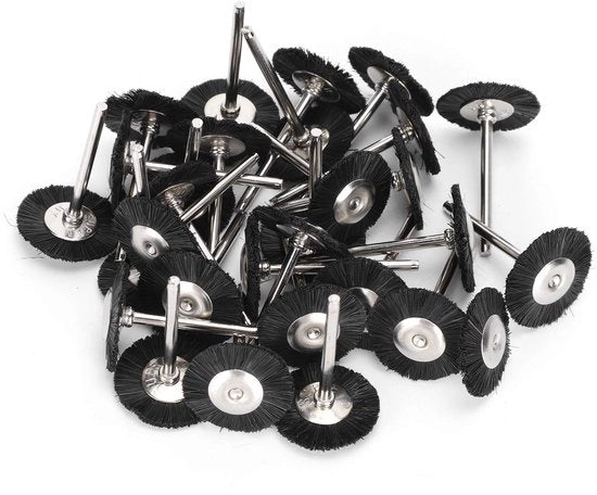 Set di pennelli per filo 30 pezzi - Set di pennelli per trapano - Set di pennelli a strisce - In acciaio inossidabile - In rame - Adatto per la lustratura del legno