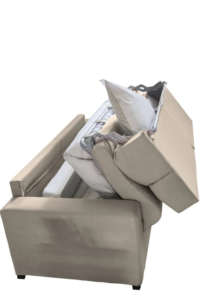 Sonico, Divano Letto 2 Posti Sfoderabile Made in Italy, 200x95 cm Grigio Tortora