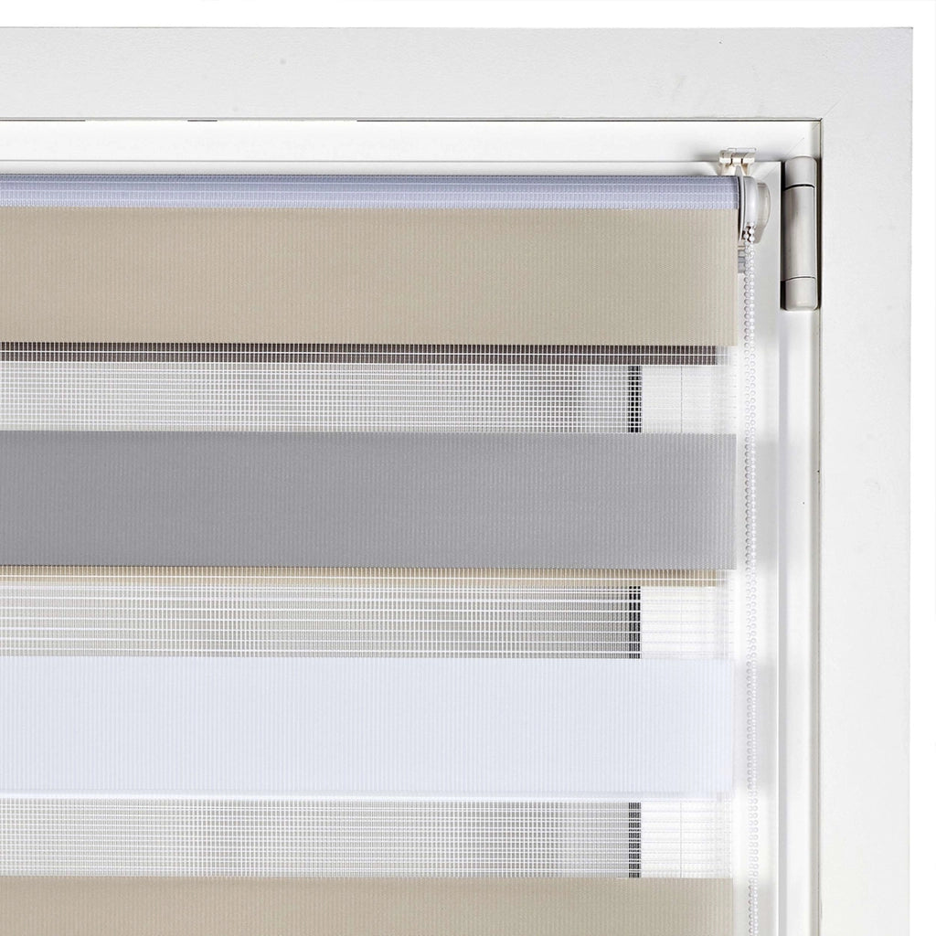 Tenda a Rullo giorno / notte installazione senza foratura EasyFix Bianco-grigio-beige 60x180 cm