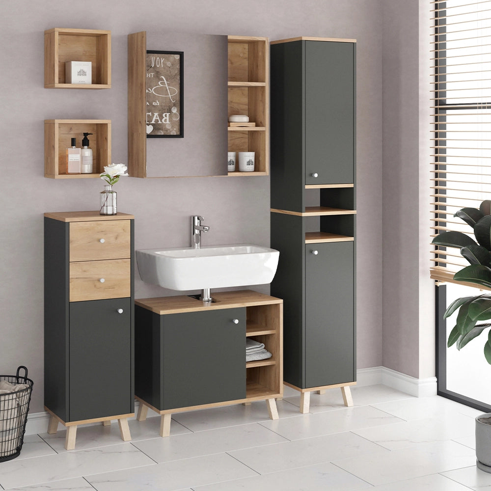 Vicco Set mobili bagno Antracite 5 parti
