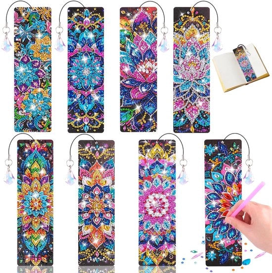 Set di appunti in vetro 8 pezzi - Pannelli di pietra preziosa per disegno - Kit di hobby - Regalo per ragazze 6-12 anni - Attività creativa - Attività rilassante - Libellere