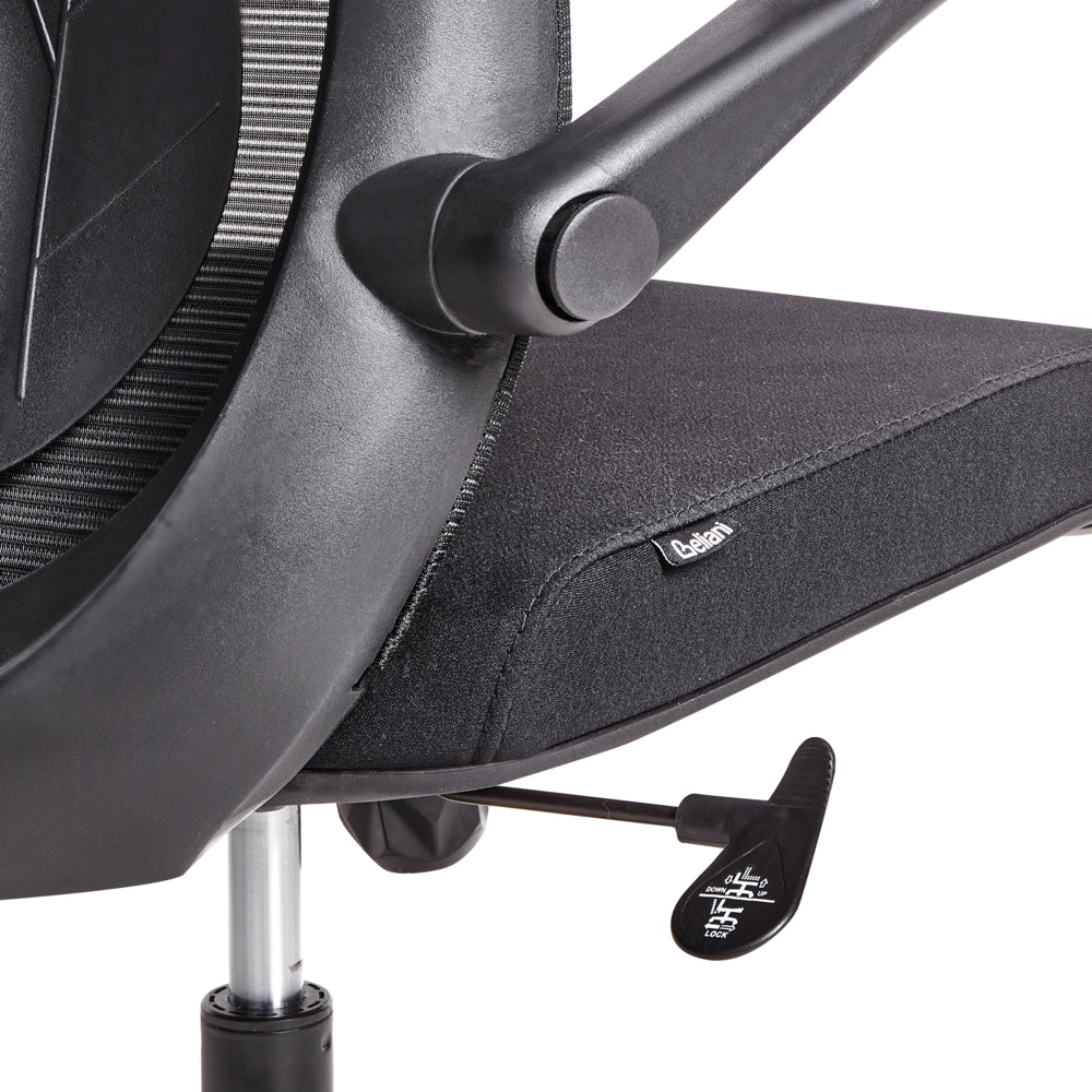 Sedia da ufficio con base girevole e braccioli regolabili in altezza con rete Nero stile moderno