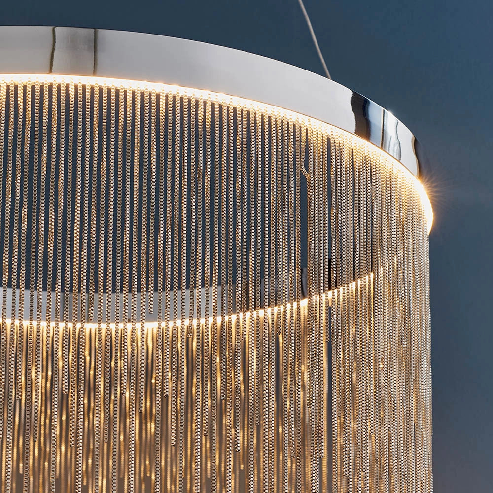 Lampadario sospeso LED anello cromato 20W Zelma Endon