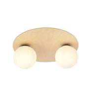 Plafoniera Emibig Kenzo 2 luci E14 legno chiaro vetro