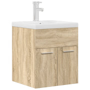 Mobile da Bagno con Lavabo | Armadio Lavabo Integrato e Rubinetto Rovere Sonoma