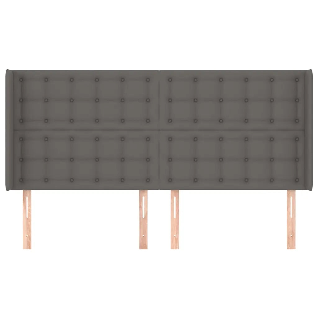 Testiera ad Orecchio Grigio 183x16x118/128 cm in Similpelle