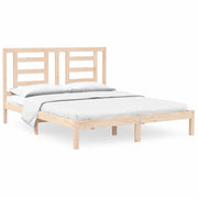 Letto matrimoniale | Letto per adulti | Giroletto senza Materasso 160x200 cm in Legno Massello di Pino
