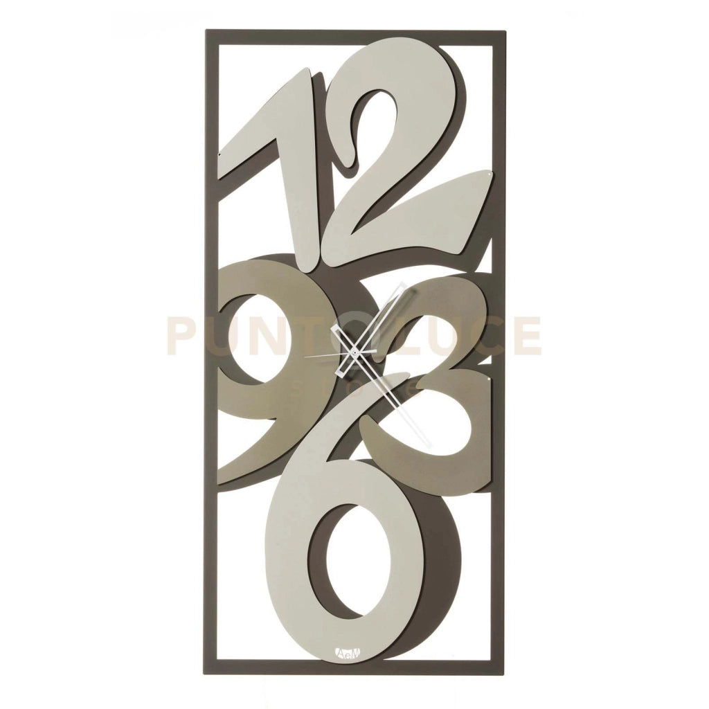 orologio rettangolare da parete vision Fango, avorio e sabbia   49x90cmh
