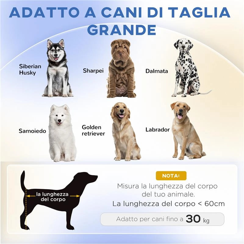 DIVANO PER CANI DI TAGLIA GRANDE CON CUSCINO SFODERABILE IN POLIESTERE E LEGNO 98X67X25 CM GRIGIO