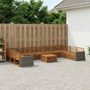Set divani 11 pz Legno di Acacia Massello 3383937