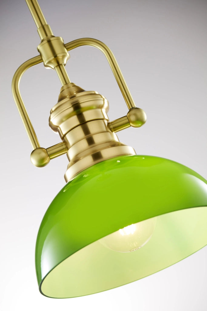 Lampada a sospensione industriale ottone verde E27 Jupiter