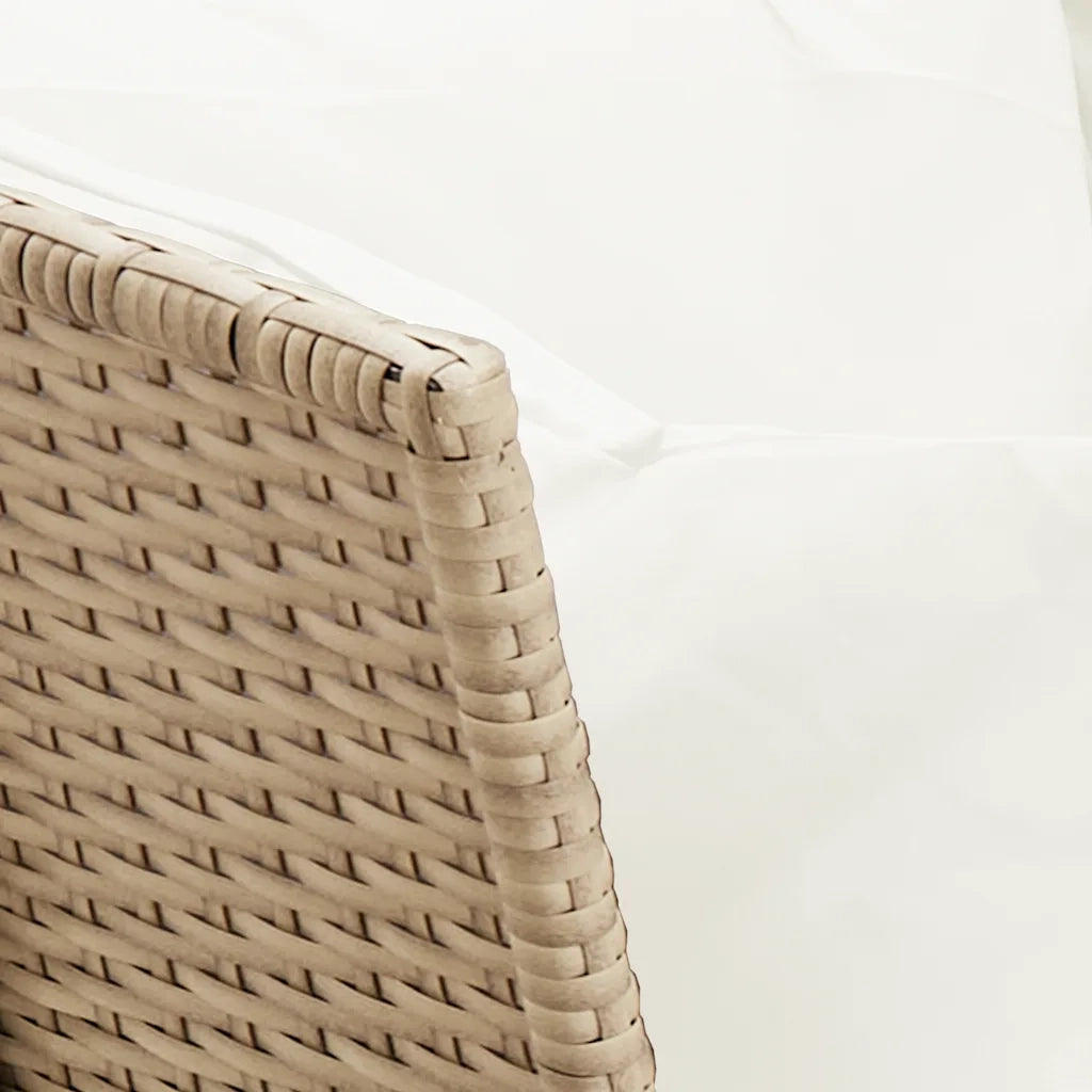 Divano da Giardino con Cuscini in Polyrattan Beige