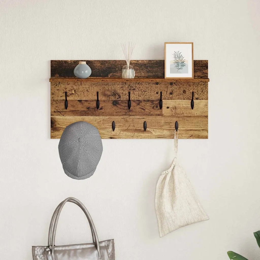 Appendiabiti a muro Legno vecchio 80 x 40 x 12 cm 874441