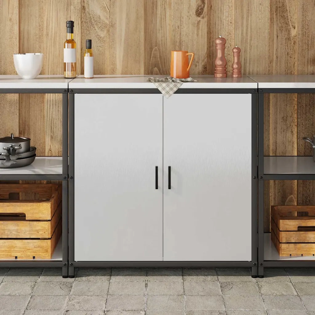 Stoccaggio in cucina con porta Argento 60 x 50 x 92 cm Acciaio