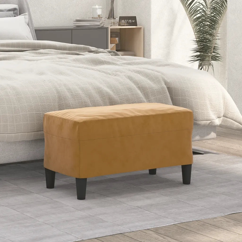 Panca-Sgabello Marrone 70x35x41 cm in Velluto