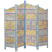 Paravento in legno multicolore fatto a mano, 50x25x180h cm
