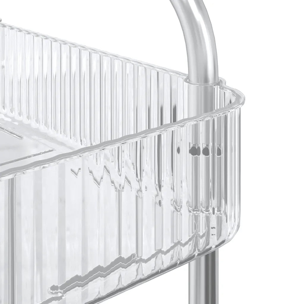 Carrello Portaoggetti a 3 Livelli 37x28x68 cm in Acrilico CFW8281135