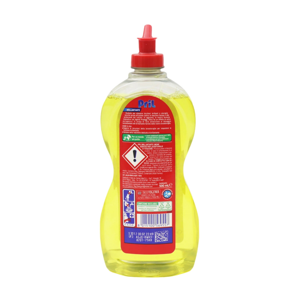 PRIL BRILLANTANTE + ASCIUGA RAPIDO PER LAVASTOVIGLIE 500 ML LIMONE E LIME