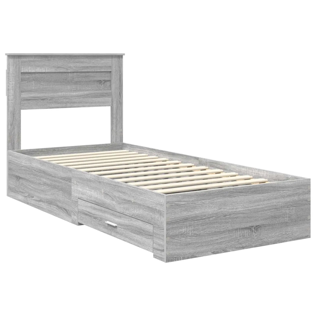 Struttura del letto Grigio Sonoma 90 x 200 cm Legno multistrato 3410040