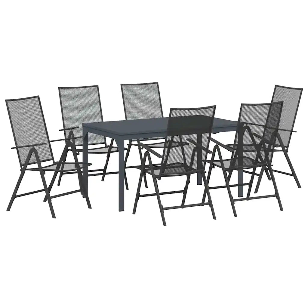 Set da Pranzo per Giardino 7 pcs Antracite