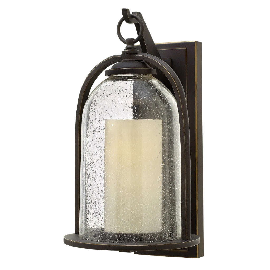 Applique esterna vetro bronzo oliato E27 60W Quincy