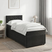 Letto box spring con materasso Nero 90 x 190 cm Velluto 3453055