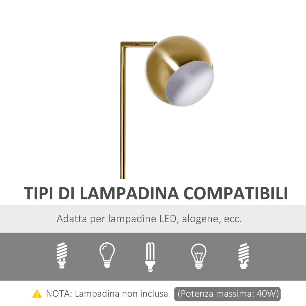Lampada da Terra Moderna con Paralume Regolabile ¨C Minimal ¨C Oro