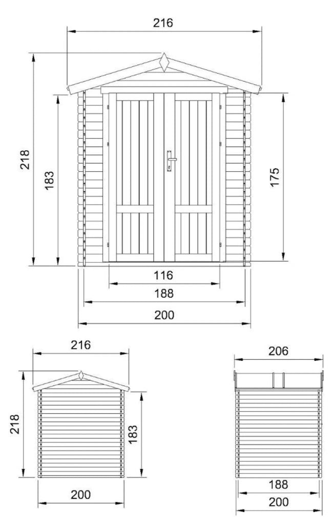 Casetta da Giardino in Legno 3,53 m² TIMBELA M343F1