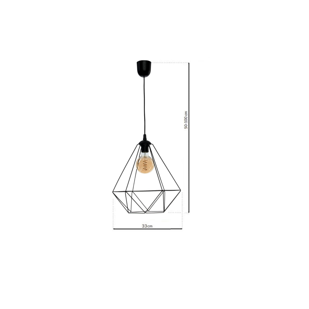 Lampada a sospensione Milagro Basket nera Ø35 E27 60W