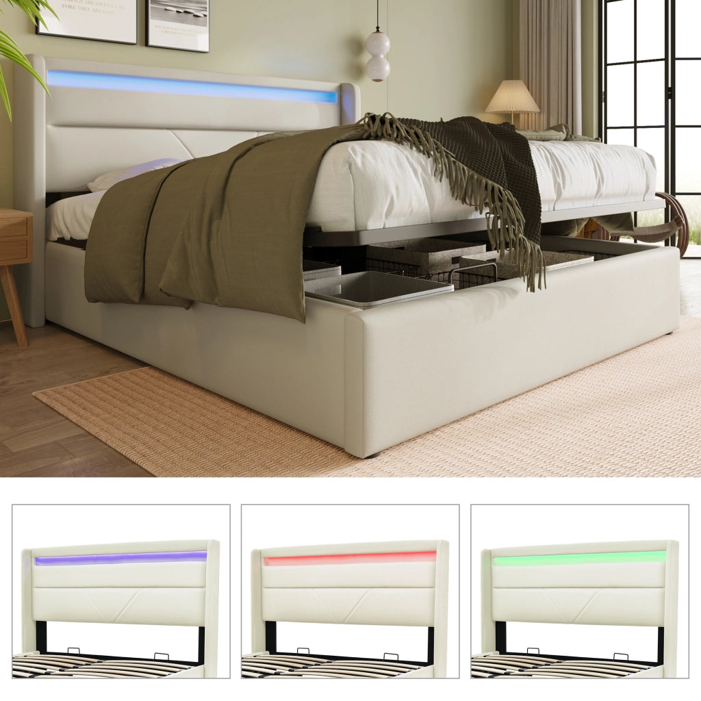 letto imbottito pu bianco 140 x 200 cm