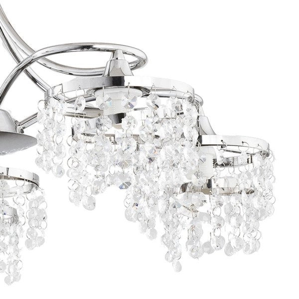 Lampadario cristallo KALIOPA 5 luci E14 cromato Alfa