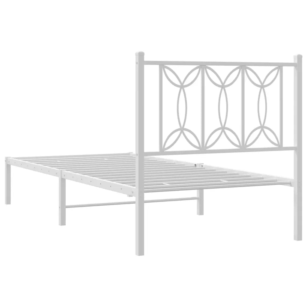 Giroletto senza Materaso con Testiera Metallo Bianco 75x190 cm 376167