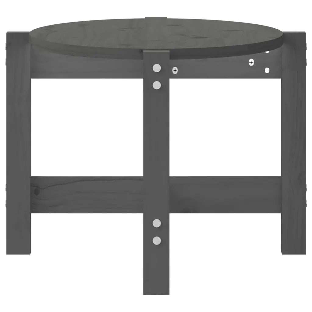 Tavolino da Salotto Grigio 87x48x35cm in Legno Massello di Pino 822324