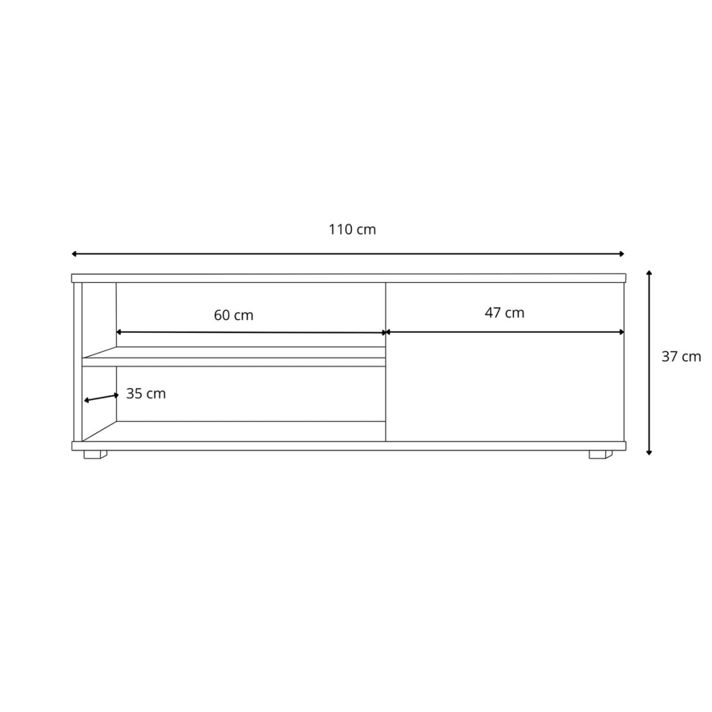 Mobile TV VIVA 110 cm rovere Artisan con gambe in plastica