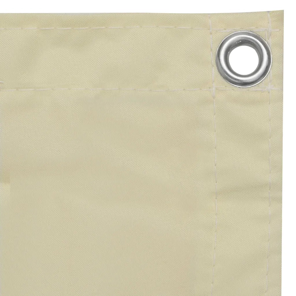 Paravento da Balcone-Pannello per balcone Crema 120x500 cm Tessuto Oxford