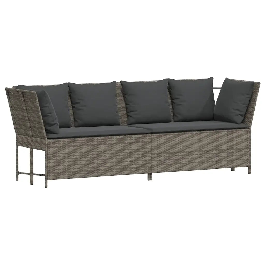 Divano da Giardino con Cuscini in Polyrattan Grigio 3365331
