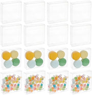 Cesti da regalo con coperchio - 72 pezzi - Rettilineo 10x10x3cm - PVC trasparente - Cesti da nozze/cesti da dolci - Pellicola protettiva - Confezioni