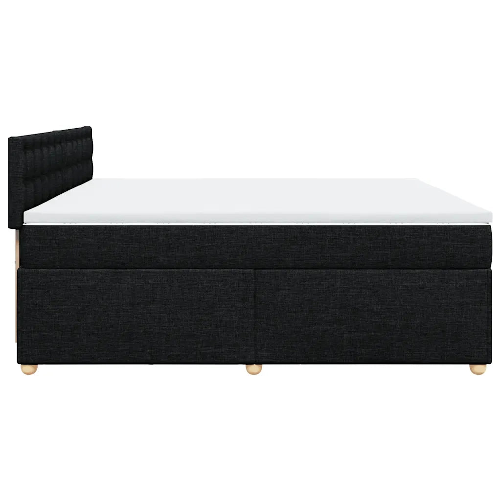 Giroletto a Molle con Materasso Nero 200x200 cm in Tessuto