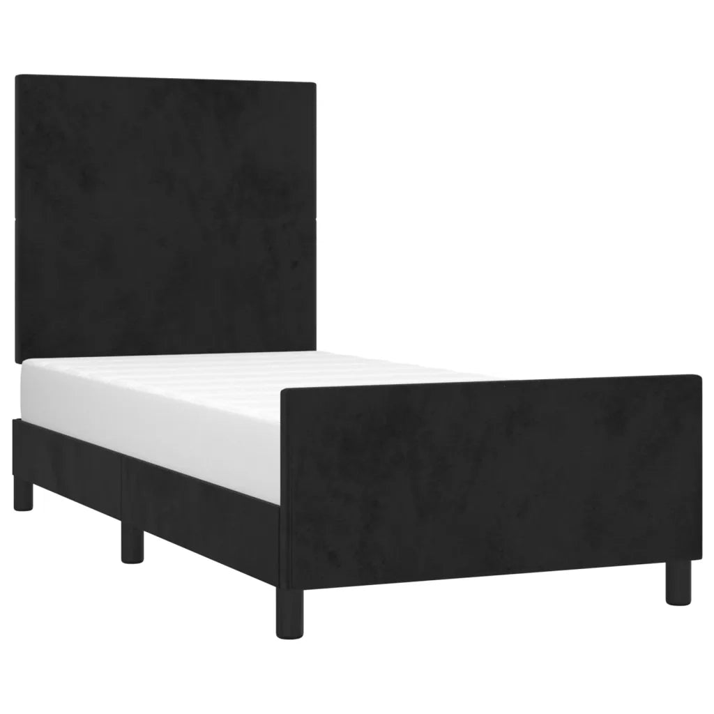 Giroletto senza Materasso Nero 100x200 cm in Velluto