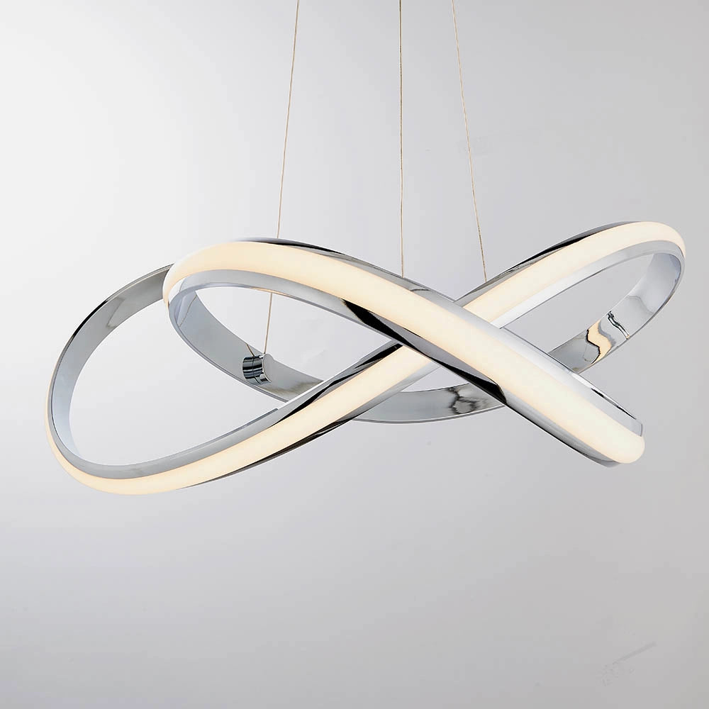 Lampada sospensione loop LED cromata 40,5W Endon ARIA