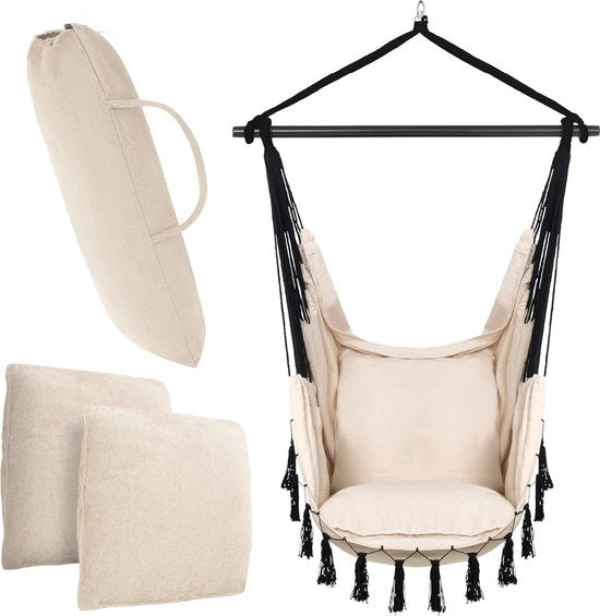 Sedia a sospensione per esterno, sedia a sospensione stabile e sicura, sedia a sospensione stile, per interni ed esterni, altalena per adulti e bambini, decorazione da camera boho confortevole, carico massimo 200 kg