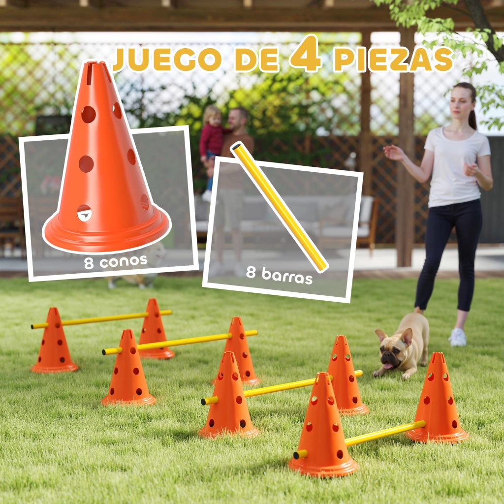 Set Agility per Cani ¨C Xylo ¨C 8 Ostacoli 8 Coni 8 Pali con Borsa