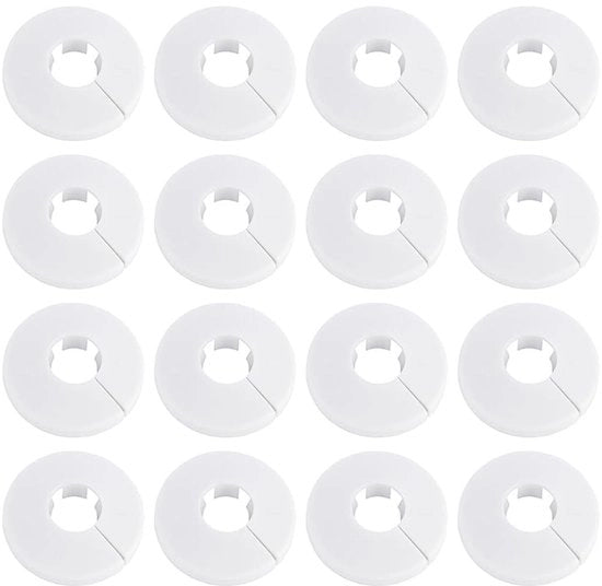 Kit di protezione per radiatore in plastica decorativa - 16 pezzi - Rosetta leggera - Diametro 20 mm - Per sostituzione - Materiale di alta qualità - Protezione per tubo di radiatore