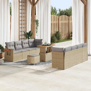 Set Divano da Giardino 12 pcs Beige e Grigio Chiaro polyrattan 3365102