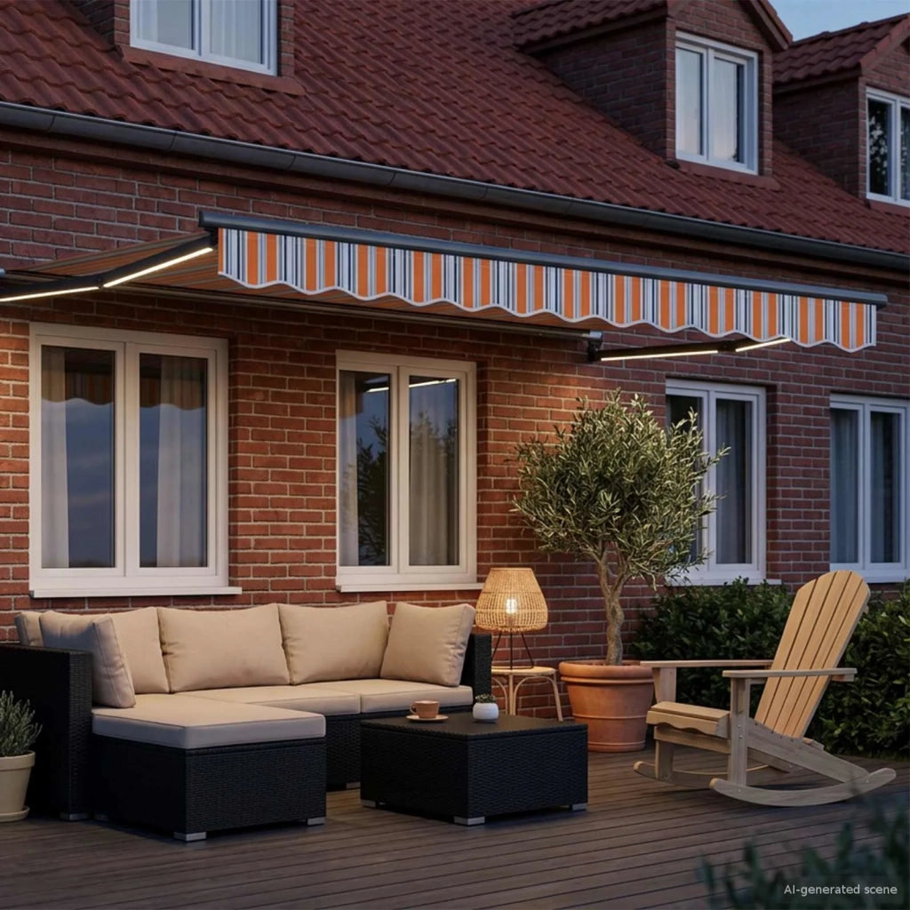 Tenda retrattile manuale con LED 3 x 2,5 m 3419427